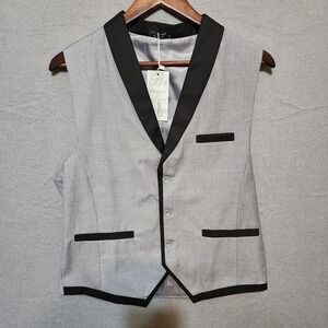 Coofandy Mens Suit Vest Gray & Black Size Small New‎ with Tags